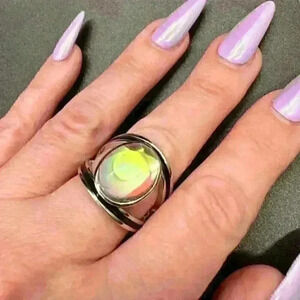 Boho Statement Ring -- Moonstone Ring -- Boho Fashion - Size 7